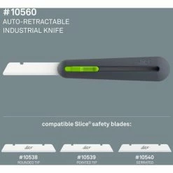 Slice® Auto Industrial Knife with 4" Rounded Blade - 10560 21 Slice® Auto Industrial Knife with 4" Rounded Blade - 10560 -Hand Tools popular store 10560 compatible blades1