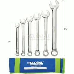 Global Industrial™ 6 Piece SAE Combination Wrench Set in Mesh Pouch -Hand Tools popular store 534182 dim