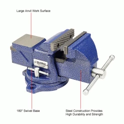 Global Industrial™ 4" Jaw Width 2-1/4" Throat Depth General Purpose Bench Vise W/ Swivel Base -Hand Tools popular store 534515IN 1wco
