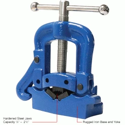 Global Industrial Bench Yoke Vise, 1/8" - 2-1/2" Pipe Capacity -Hand Tools popular store 604076IN 1wco