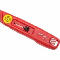 Allway Tools Self-Retracting Plastic Safety Box Cutter With 6 Blades - Pkg Qty 12