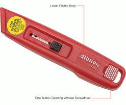 Allway Tools Self-Retracting Plastic Safety Box Cutter With 6 Blades - Pkg Qty 12 -Hand Tools popular store 795281IN 2wco