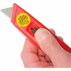 Allway Tools Self-Retracting Plastic Safety Box Cutter With 6 Blades - Pkg Qty 12 -Hand Tools popular store 795281 02