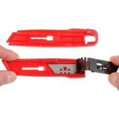 Allway Tools Self-Retracting Plastic Safety Box Cutter With 6 Blades - Pkg Qty 12 -Hand Tools popular store 795281 03