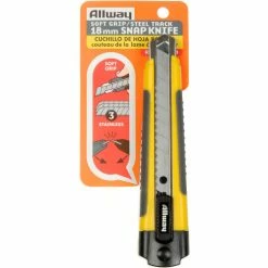 Allway Tools Soft Grip Snap Blade Box Cutter With Auto-Lock and 3 Blades - Pkg Qty 10 -Hand Tools popular store 795284 03