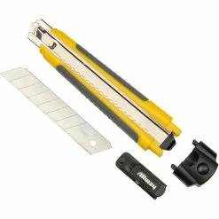 Allway Tools Soft Grip Snap Blade Box Cutter With Auto-Lock and 3 Blades - Pkg Qty 10 -Hand Tools popular store 795284 04