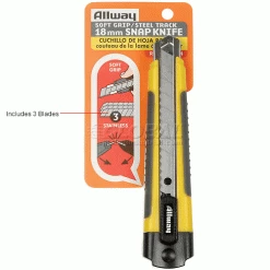 Allway Tools Soft Grip Snap Blade Box Cutter With Auto-Lock and 3 Blades - Pkg Qty 10 -Hand Tools popular store 795284 3wco