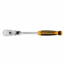 Gearwrench® 90 Tooth Dual Material Locking Flex Head Teardrop Ratchet with 1/4" Drive Tang, 8"L