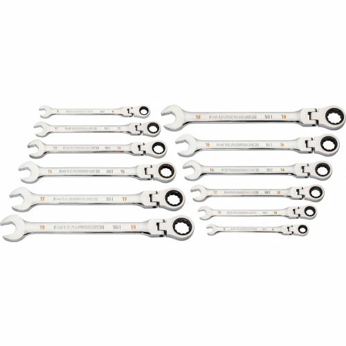 Gearwrench® 90 Tooth & 12 Point Flex Head Metric Combination Ratcheting Wrench, Set of 12 3 Gearwrench® 90 Tooth & 12 Point Flex Head Metric Combination Ratcheting Wrench, Set of 12