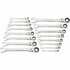 Gearwrench® 90 Tooth & 12 Point Flex Head Metric Combination Ratcheting Wrench, Set of 16