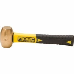ABC Hammers ABC2BFS 2 lb. Non-Sparking Brass Hammer, 8" Fiberglass Handle