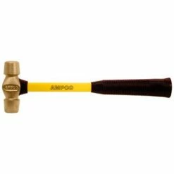 AMPCO® H-45FG Machinists' Non-Sparking Double Face Hammer W/ Fiberglass Handle 1.5Lb 14" L