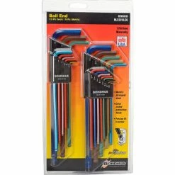 Bondhus 69600 ColorGuard™ 22 Pc. Ball End L-Wrench Hex Key Combo Set, .050-3/8" & 1.5mm-10mm