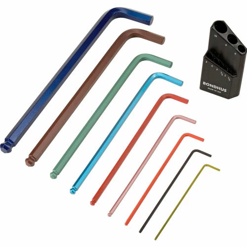 Bondhus 69600 ColorGuard™ 22 Pc. Ball End L-Wrench Hex Key Combo Set, .050-3/8" & 1.5mm-10mm 4 Bondhus 69600 ColorGuard™ 22 Pc. Ball End L-Wrench Hex Key Combo Set, .050-3/8" & 1.5mm-10mm - Image 2