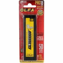 OLFA® LBB-50B 18MM HD UltraSharp Snap-Off Black Blade (50 Pack) -Hand Tools popular store B1913482 02
