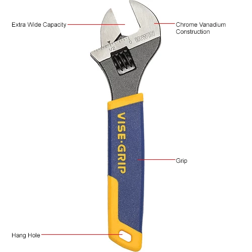 IRWIN Tools Irwin 2078606 6" Adjustable Wrench W/ Pro Touch Cushion Grip 6 IRWIN Tools Irwin 2078606 6" Adjustable Wrench W/ Pro Touch Cushion Grip - Image 4