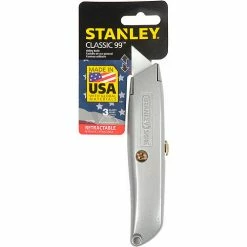 Stanley® Classic 99® 6" Utility Knife With Retractable Blade, Gray -Hand Tools popular store B323215 04