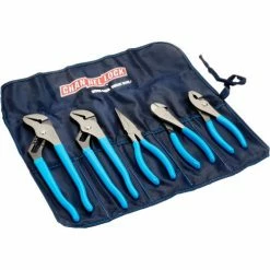 Channellock® Tool Roll 3 5 Piece Plier Set (Long Nose, Slip Joint, Diagonal, Tongue & Groove)