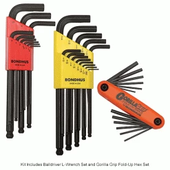 Bondhus 14130 Hex Key Triple Pack SAE, Metric W/ FREE Fold-Up Set -Hand Tools popular store B470842IN 1wco
