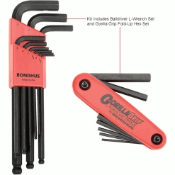 Bondhus 14187 & 14189 Bonus Pack - Balldriver L-wrench Set & Gorilla Grip Fold-up Set -Hand Tools popular store B471024 1wco