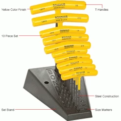 Bondhus 13390 Set 10 Graduated Length Hex T-handles 3/32"-3/8" with Stand -Hand Tools popular store B471724 1wco