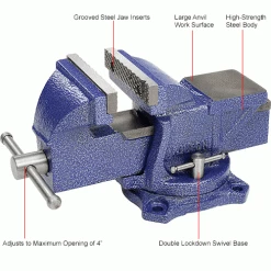 Wilton 11104 4" Jaw Width 2-1/4" Throat Depth General Purpose Bench Vise With Swivel Base -Hand Tools popular store B503726 1wco