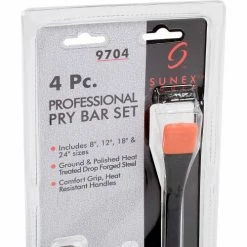 Sunex Tools 9704 4 PC. Pry Bar Set W/ Heat Resistant Comfort Grip Handles -Hand Tools popular store B982626 03