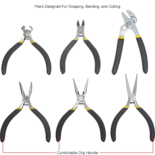 Stanley 84-079 6 Piece Basic Miniature Plier Set (Long Nose, Diagonal, Tongue & Groove, End Cutter) 8 Stanley 84-079 6 Piece Basic Miniature Plier Set (Long Nose, Diagonal, Tongue & Groove, End Cutter) - Image 6