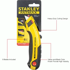 Stanley 10-778 FatMax® Ergonomic Instant Change Heavy Duty Retractable Blade Utility Knife -Hand Tools popular store B983904IN 1wco