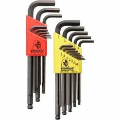 Bondhus 20699 22 Pc. Ball End L-Wrench Hex Key Combo Set, .050-3/8" & 1.5mm-10mm