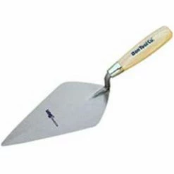 Bon Tool 10"L X 4 1/2" W Pro Carbon Steel Narrow London Masonry Trowel, Wood Handle