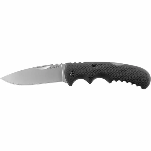 Coast BX315 3-3/4" 9CR18MOV Stainless Steel Blade Lockback Folding Knife W/ Rubberized Handle 3 Coast BX315 3-3/4" 9CR18MOV Stainless Steel Blade Lockback Folding Knife W/ Rubberized Handle