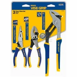 IRWIN Tools IRWIN VISE-GRIP® 2078704 3 Piece Traditional Plier Set (Long Nose, Slip Joint, Tongue & Groove)