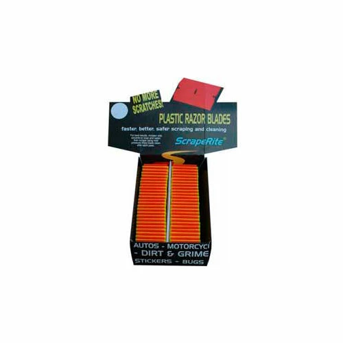Scraperite Plastic Razor Blades with Counter Display Box, Orange, 4-1/4" - SR CDB LG GPOE 3 Scraperite Plastic Razor Blades with Counter Display Box, Orange, 4-1/4" - SR CDB LG GPOE