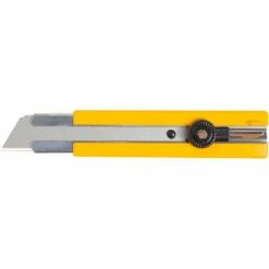 OLFA® H-1 Rubber Inset Grip Ratchet-Lock Utility Knife - Yellow