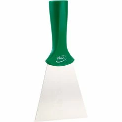 Vikan 40112 4" Stainless Steel Handle Mounted Scraper, Green