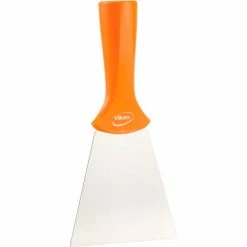 Vikan 40117 4" Stainless Steel Handle Mounted Scraper, Orange