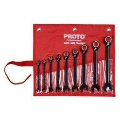 Proto JSCVT-9S 9 Piece Full Polish Combination Reversible Ratcheting Wrench Set - 12 Point
