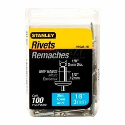Stanley PSS48-1B Steel Rivets 1/8" x 1/2", 100 Pack