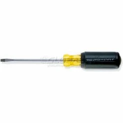 Urrea SAE Cushion Grip Screwdriver, 9402, Slotted Tip, 7-3/4"L, 4" X 3/16" Round Shank