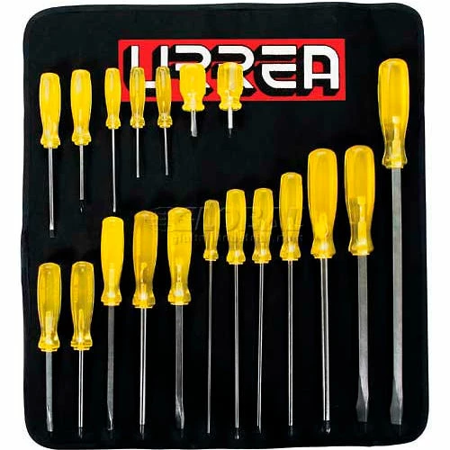 Urrea Amber Handle Screwdriver Set, 9600E, Flat, Cabinet & Phillips Tip, 19 Pieces 3 Urrea Amber Handle Screwdriver Set, 9600E, Flat, Cabinet & Phillips Tip, 19 Pieces