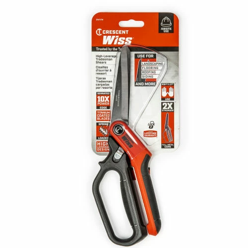 Crescent Wiss® 11" Heavy Duty Titanium Coated Single Ring Tradesman Shears - Pkg Qty 4 5 Crescent Wiss® 11" Heavy Duty Titanium Coated Single Ring Tradesman Shears - Pkg Qty 4 - Image 3