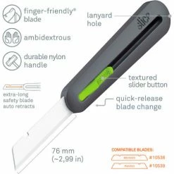 Slice® Auto Industrial Knife with 4" Rounded Blade - 10560 19 Slice® Auto Industrial Knife with 4" Rounded Blade - 10560 -Hand Tools popular store auto retractable industrial knife 3 features
