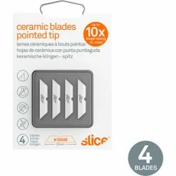 Slice® Replacement Box Cutter Blades, Pointed Tips - 10408 - Pack of 4 -Hand Tools popular store ceramic box cutter blades pointed tip packaging