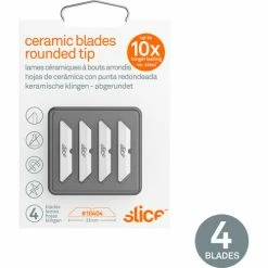 Slice® Replacement Ceramic Dual-Sided Blades - 10404 - Pack of 4 11 Slice® Replacement Ceramic Dual-Sided Blades - 10404 - Pack of 4 -Hand Tools popular store ceramic box cutter blades rounded tip packaging
