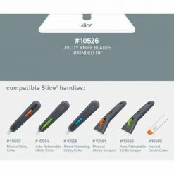 Slice® Replacement Ceramic Utility Knife Blades, Round Tips - 10526 - Pack of 3 -Hand Tools popular store utility knife blades rounded tip 3 compatible handles